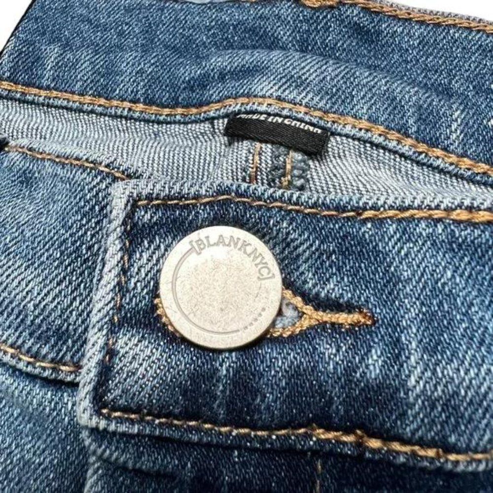 Blank NYC Women's Blue Denim Mid Rise The Fulton Roll Up Boyfriend Shorts Summer - Picture 8 of 13
